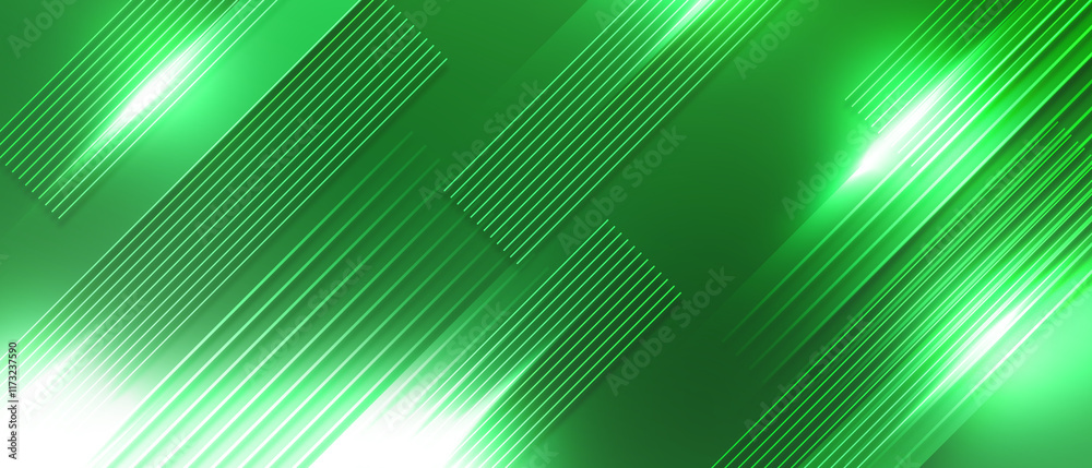 abstract green technology particles lines mesh banner background abstract green technology particles lines mesh banner background