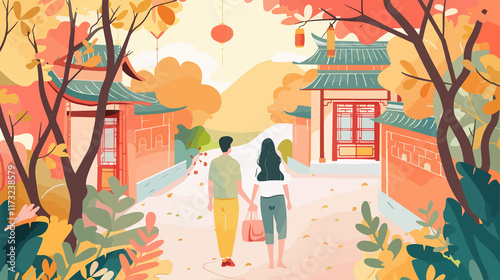 Vibrant Korean Style Background for Design Projects