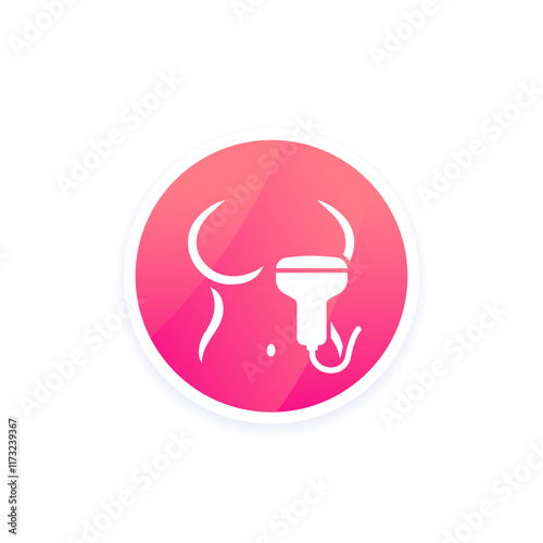 breast ultrasound icon, round vector design
