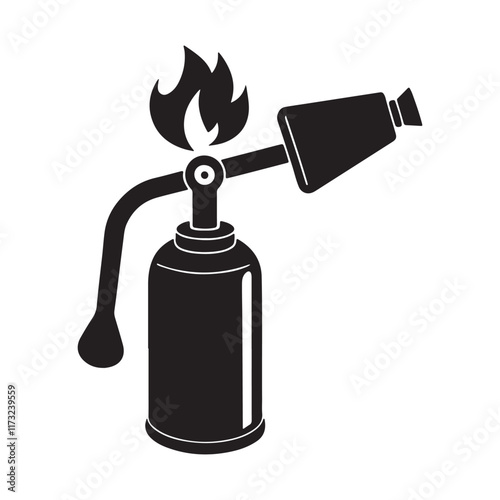 Fire extinguisher silhouette, black and white silhouette, vector and illustration