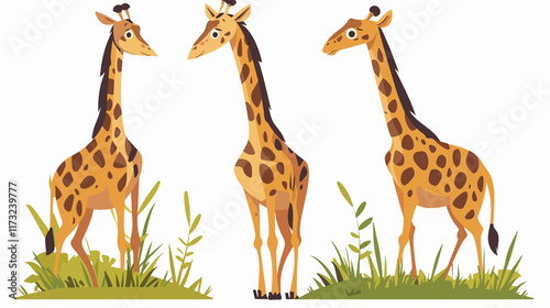 Majestic Jungle Giraffe Character with Tall Neck - Wildlife Photography