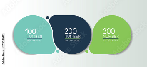 3 elements scheme, diagram. Three connected circles. Infographic template.