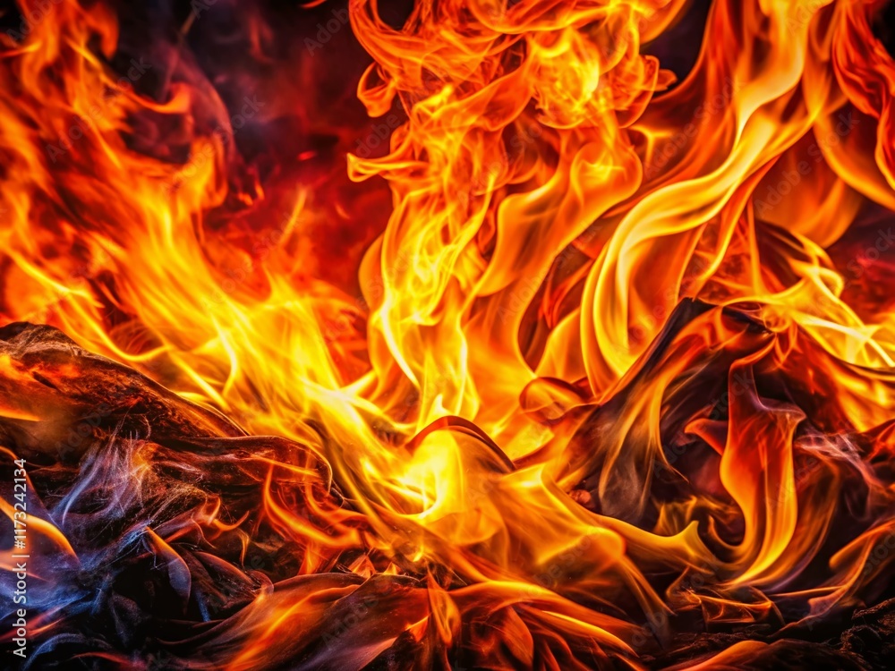 Fiery Inferno: Abstract Long Flame Photography Fiery Inferno: Abstract Long Flame Photography