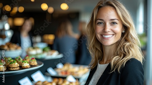 Office catering with snacks and canapÃ©s during a business meeting - photo