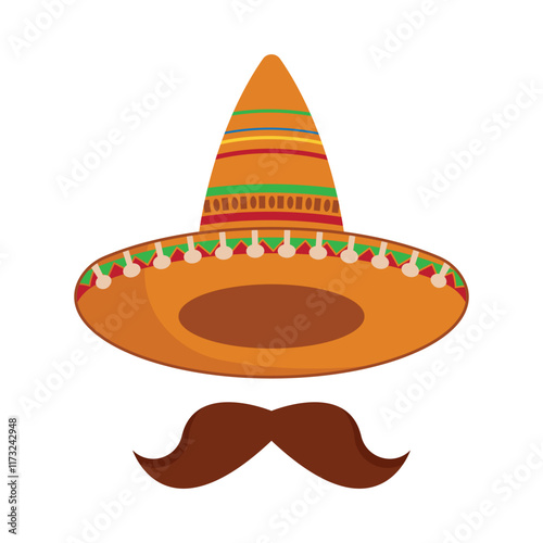 Sombrero hat icon logo flat design vector