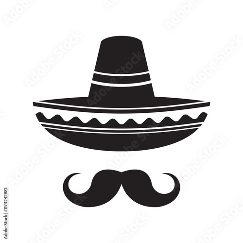 Sombrero hat icon logo flat design vector