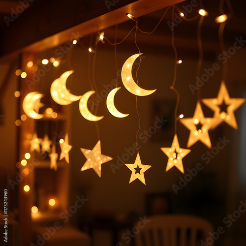 christmas lights and stars