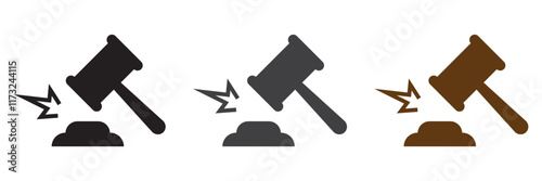 Judge hammer vector icon. Gavel sign. Lawyer symbol. Mallet illustration. Auction bid icon isolated.