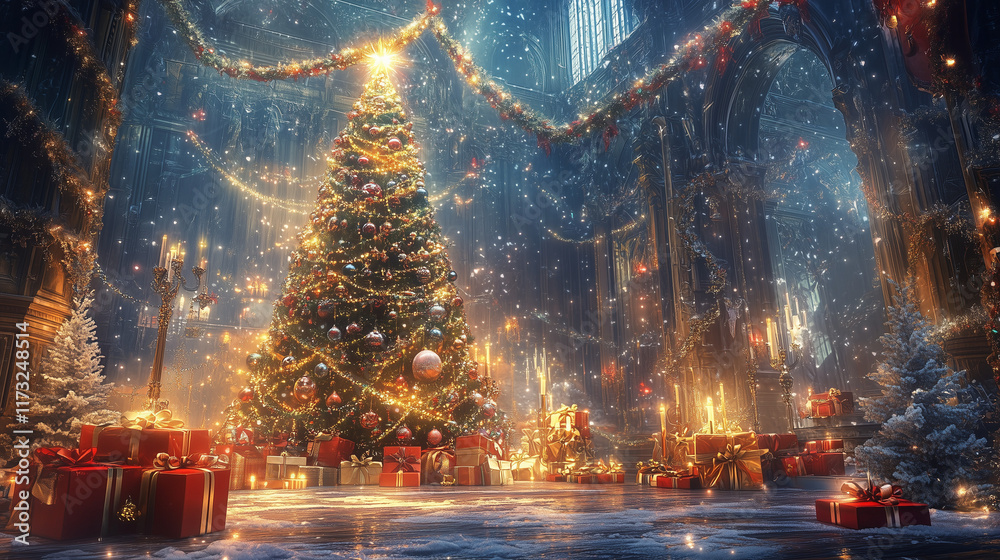 Obraz premium Christmas Glamorous Bright Scene Dazzlin