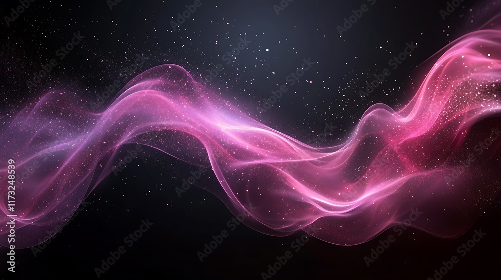 Obraz premium Pink energy wave abstract background, cosmic design.