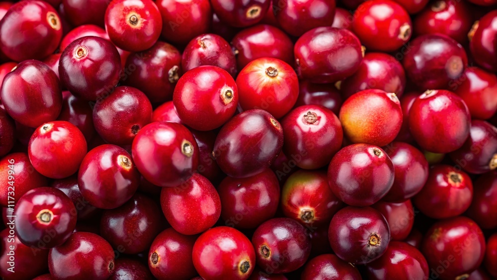 Fresh Red Cranberries Overhead: Vibrant Autumn Harvest Top View Fresh Red Cranberries Overhead: Vibrant Autumn Harvest Top View