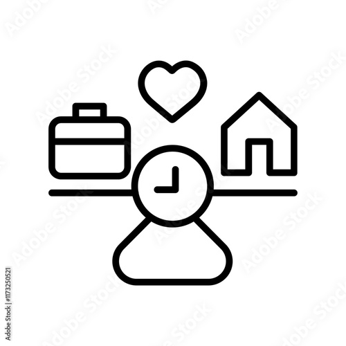 Work Life Balance Vector Icon