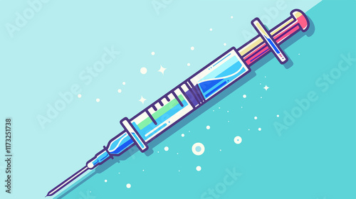 Medical Syringe Cartoon Icon for Healthcare Professionals