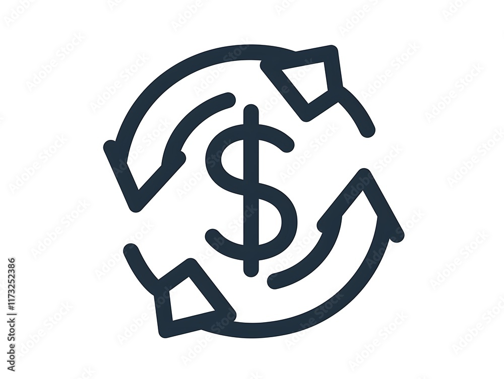 refund symbol outline with dollar sign and arrows refund symbol outline with dollar sign and arrows