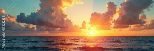 Golden hues on the sea, silvery clouds - Ostsee Sonnenuntergang, sea, dawn