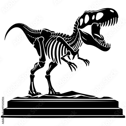 Dinosaur Tyrannosaurus Rex Bones Silhouette.