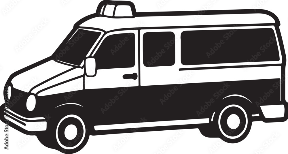 Fototapeta premium Ambulance Car silhouette vector art design