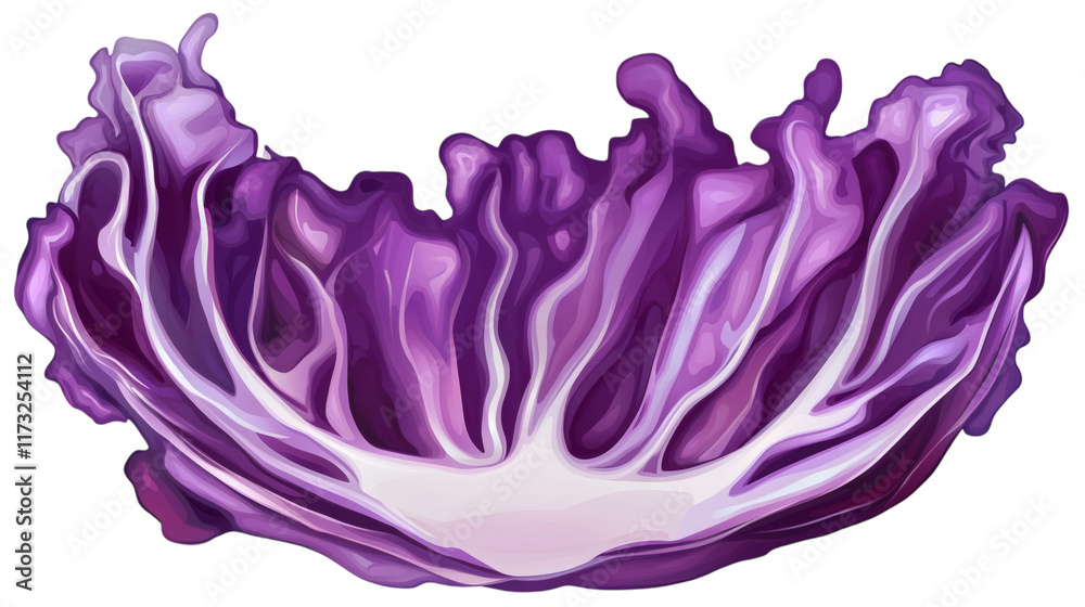 Obraz premium slice red cabbage vegetable isolated on white transparent background