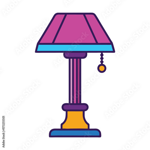 Minimalist Table Lamp Vector Design.