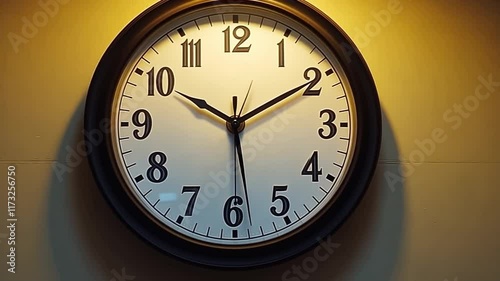 An analogue wall clock that rotates to show the hours