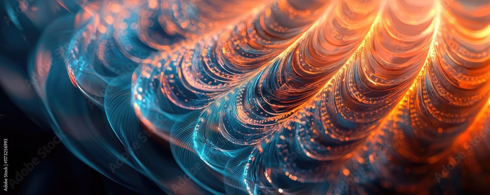 Obraz premium Feather abstract background idea. Abstract swirling patterns in vibrant colors creating a mesmerizing visual effect.