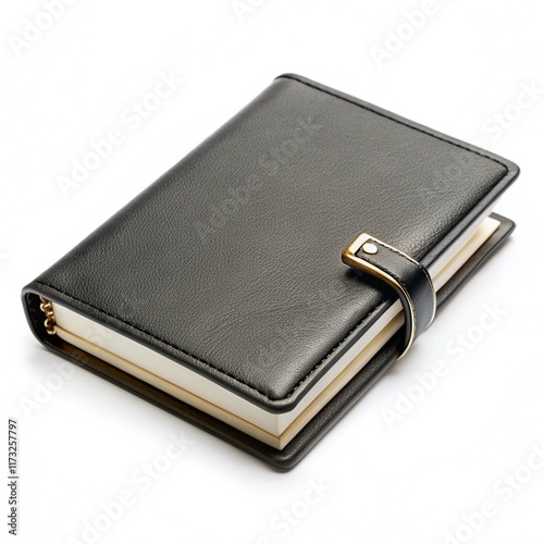black leather notebook