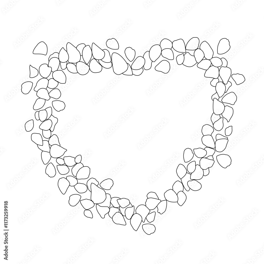 Obraz premium illustration line drawing of a heart, art, handwriting, beauty, love, Valentine's Day heart and roses veins abstract