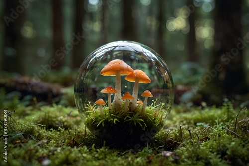 Wallpaper Mural mushrooms inside glass sphere Torontodigital.ca