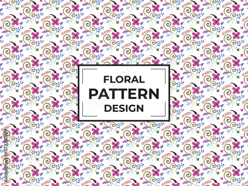 Seamless floral pattern with black and white flowers
