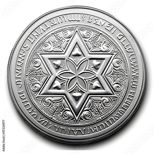 hanukkah gelt coin outline photo