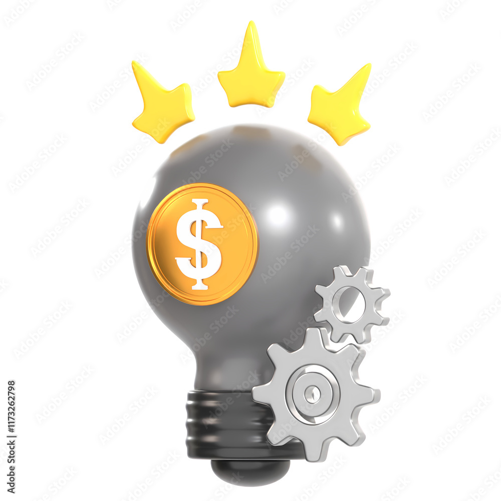 Financial ideas 3D Icon, symbolizing innovation and creativity in finance. illustrating the concept of generating new financial strategies and solutions Financial ideas 3D Icon, symbolizing innovation and creativity in finance. illustrating the concept of generating new financial strategies and solutions
