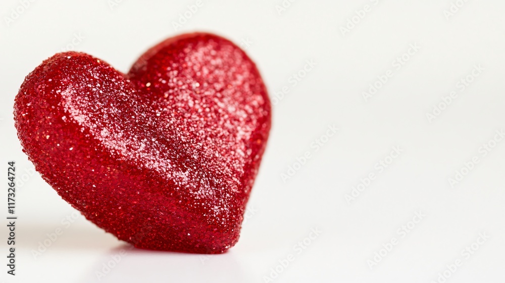 Obraz premium Sparkling Red Glitter Heart Valentine's Day Romance