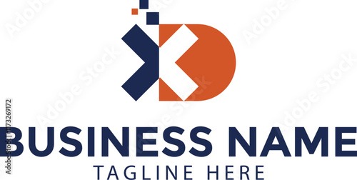 XD technology logo design,  XD creative digital and IT logo photo