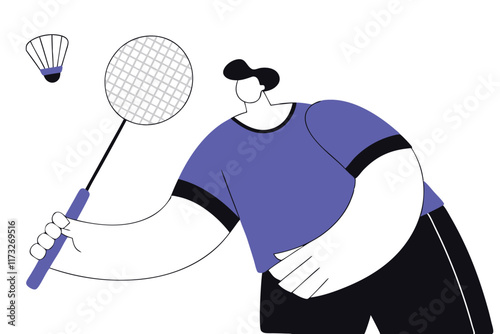 Badminton athletes concept illustration vector on white background


