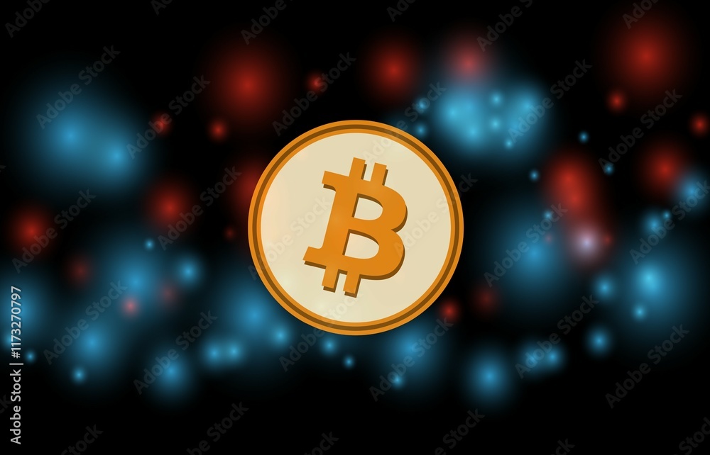 images of the bitcoin-btc logo on a digital background. 3d illustrations. images of the bitcoin-btc logo on a digital background. 3d illustrations.