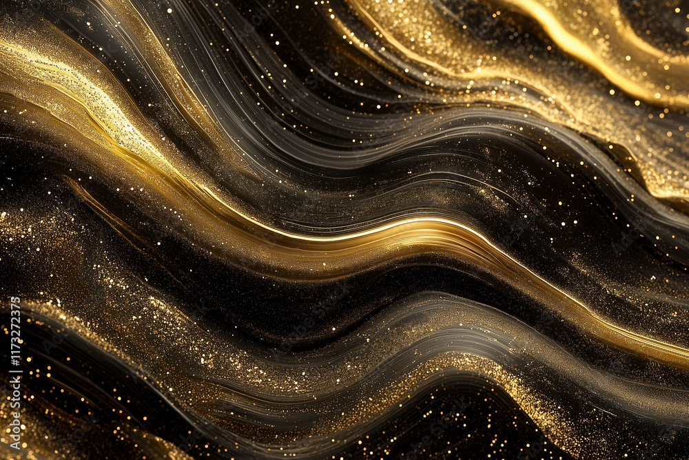 Abstract Gold and Black Swirling Glitter Texture Abstract Gold and Black Swirling Glitter Texture