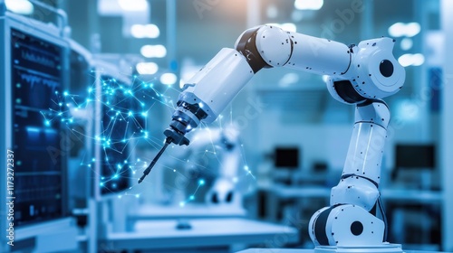 robotic arms performing automated medical operations for future precision surgical robot and hospital equipment