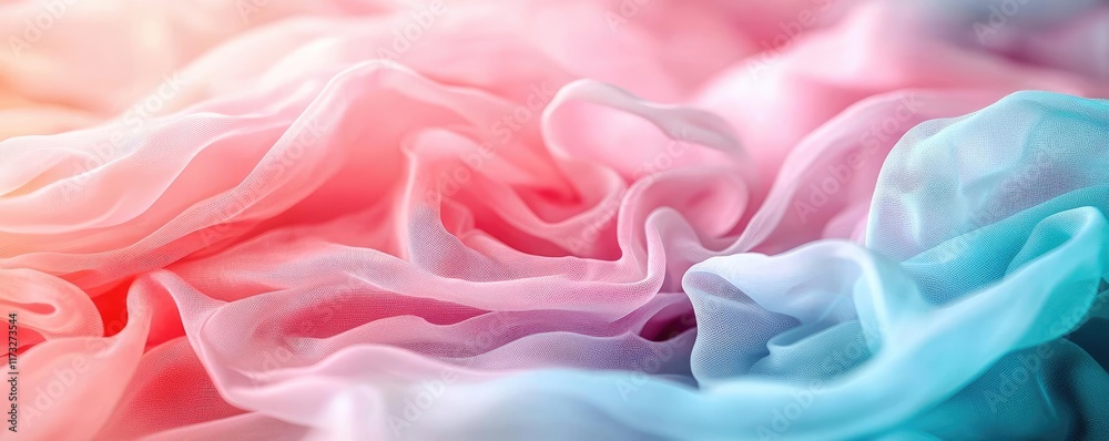 Obraz premium Soft abstract background idea. Soft, flowing fabric in pastel hues creates a dreamy, elegant background.
