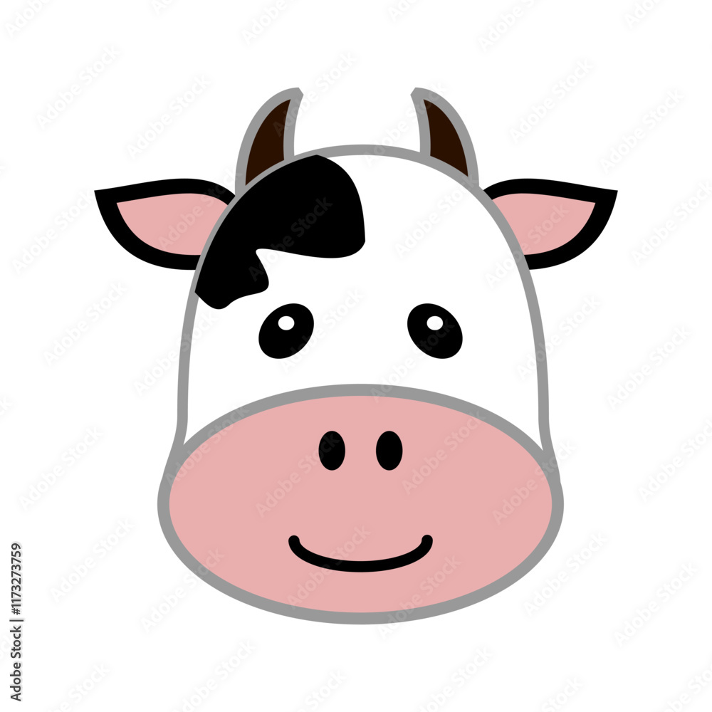 Happy Cow Cartoon Face Vector Art Happy Cow Cartoon Face Vector Art