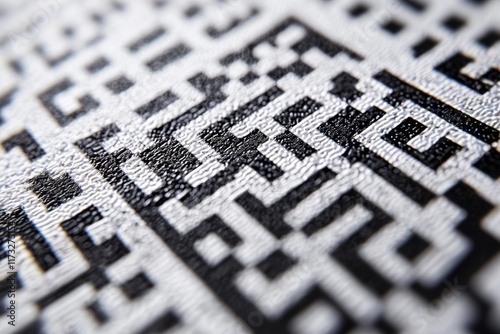 Intricate details of a qr code revealing hidden information in modern technology