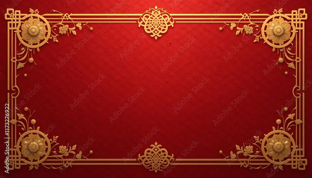 Elegant Red and Gold Chinese-Style Frame Design Elegant Red and Gold Chinese-Style Frame Design
