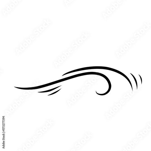 doodle wind blow  gust design isolated on white background. vector hand drawn illustration