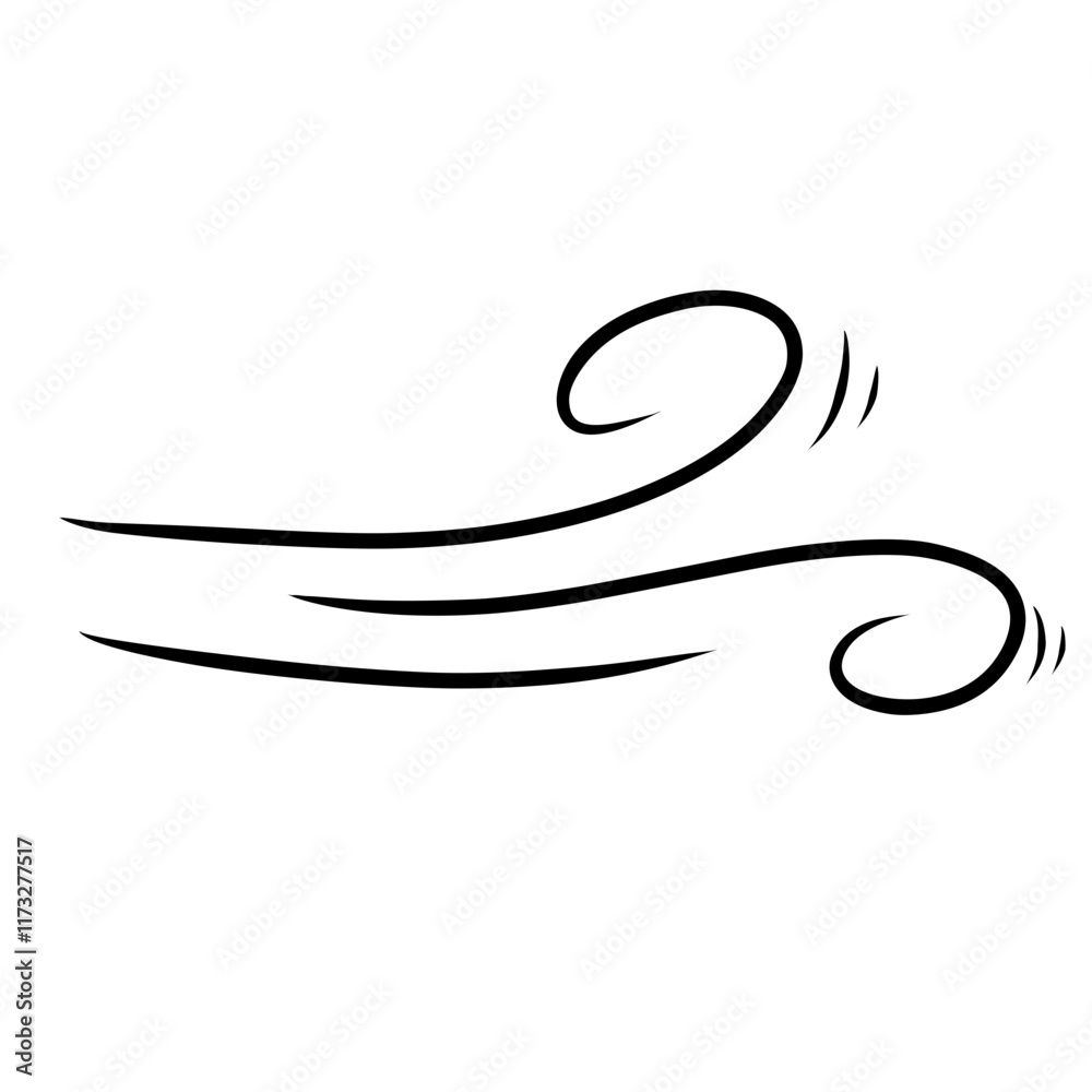 doodle wind blow gust design isolated on white background. vector hand drawn illustration doodle wind blow gust design isolated on white background. vector hand drawn illustration