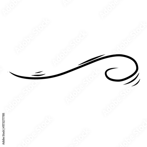 doodle wind blow  gust design isolated on white background. vector hand drawn illustration