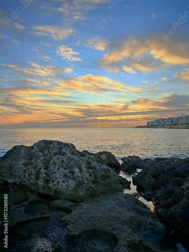 sunset over the sea