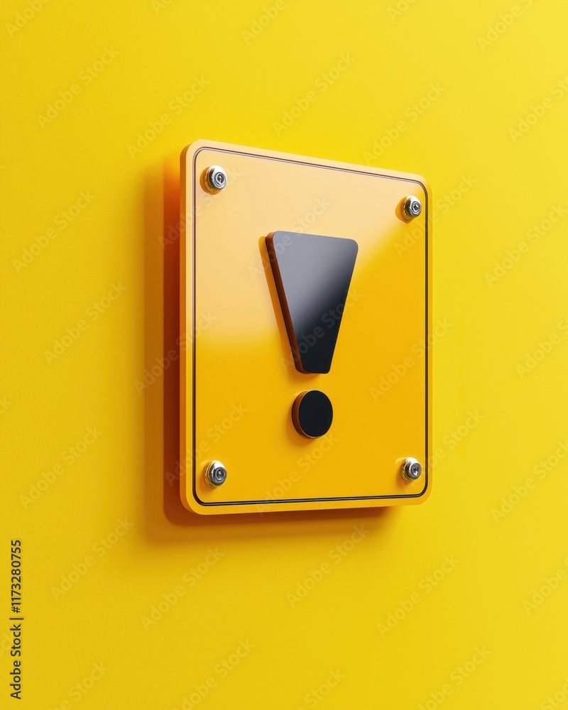 Warning sign alerting visitors urban setting graphic design bright colors Warning sign alerting visitors urban setting graphic design bright colors