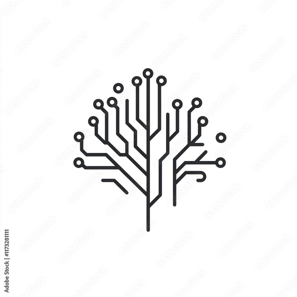 Fototapeta premium Abstract Circuit Tree Digital Network Design