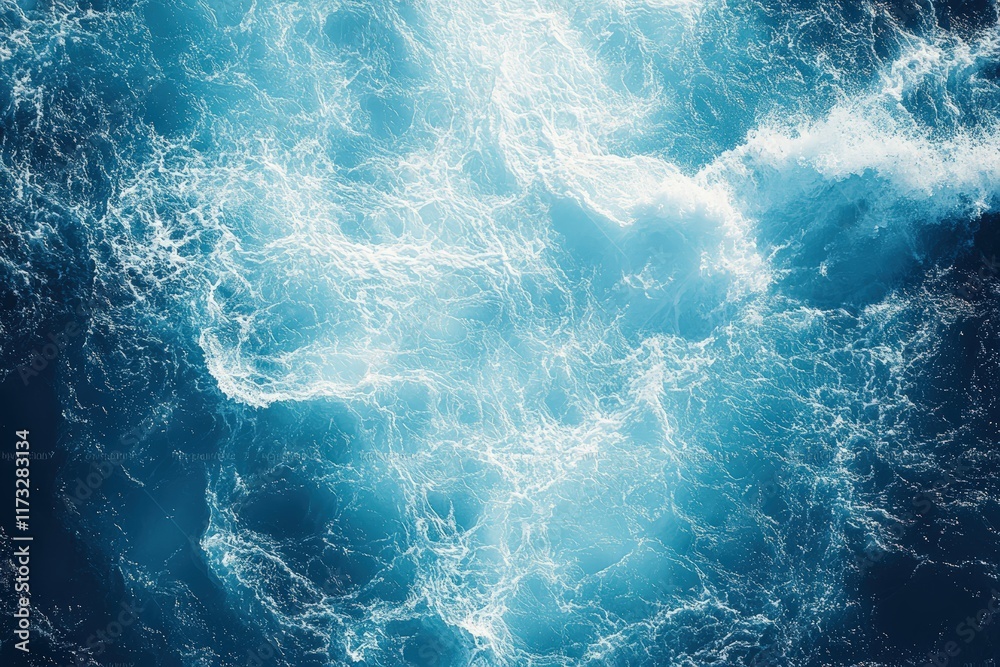 Fototapeta premium Ocean waves crashing beachfront escape photography coastal serenity aerial view tranquil nature scene