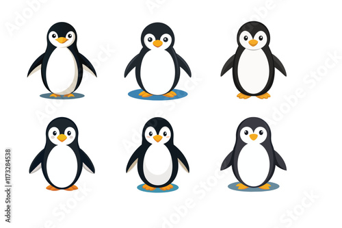 penguin cartoon vector art illustration