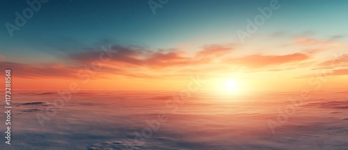 Aerial sunset view above cloudscape. (1)